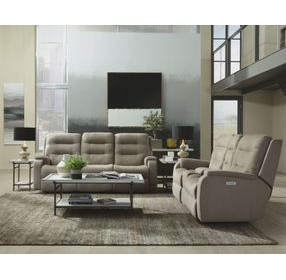 Arlo Gray 76" Power Reclining Loveseat with Console and USB Charging