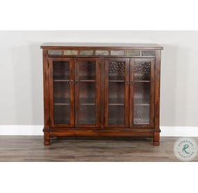 Maple Haze Dark Brown Wood 4 Glass Door 42" Bookcase