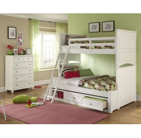 Madison Natural White Twin Over Full Bunk Bed