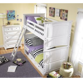 Madison Natural White Twin Over Twin Bunk Bed