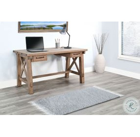 Rustic Refined Natural 58" Writing Desk with USB Port