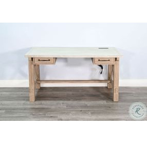 Autumn Echo Light Gray 58" Writing Desk with USB Port