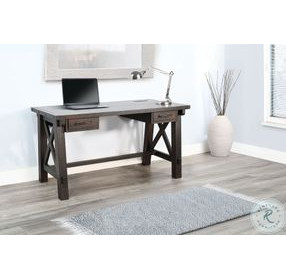 Ember Grace Dark Brown 58" Writing Desk with USB Port
