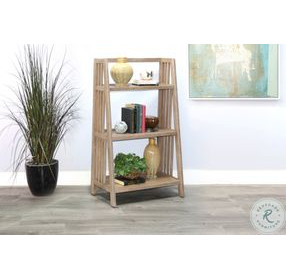 Willow Nest Natural Mahogany Wood 48" Folding Bookcase