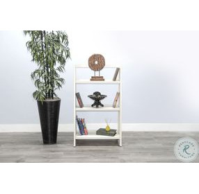 Ember Grace White Mahogany Wood 48" Folding Bookcase