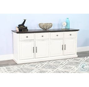 Ember Grace White 4 Door Credenza