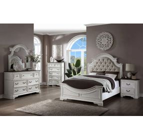 Florian Antique White Arched Dresser Mirror