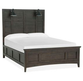 Westley Falls Graphite Queen Panel Bed with LED