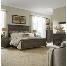 Paradise Valley Saddle Brown California King Panel Bed