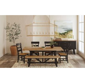 Hendricks Rustic Wheat and Raven 102" Extendable Rectangular Dining Table