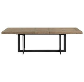 Eden Rustic Dune and Black 98" Extendable Rectangular Dining Table