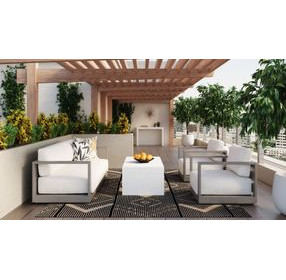 Ornelle Stinson White Performance Fabric Upholstered Outdoor Armchair
