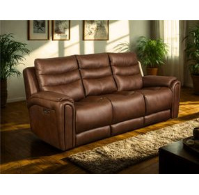 Catalina Amber Leather 90" Zero Gravity Triple Power Reclining Sofa with USB Charging