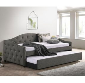 Sadie Grey and Black Twin Daybed with Trundle