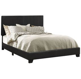 Dorian Black California King Upholstered Panel Bed