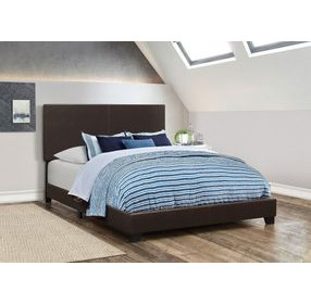 Dorian Brown Upholstered King Panel Bed