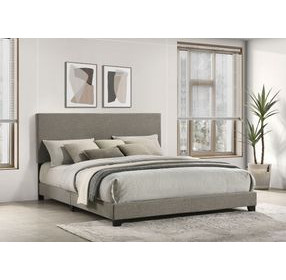 Dorian Taupe and Black California King Upholstered Panel Bed
