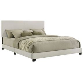 Dorian Cream and Black California King Upholstered Panel Bed