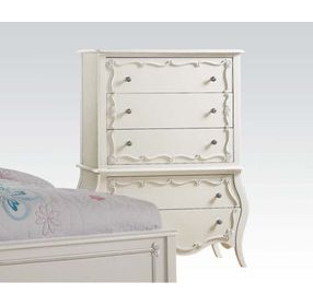 Edalene Pearl White 5 Drawer Chest
