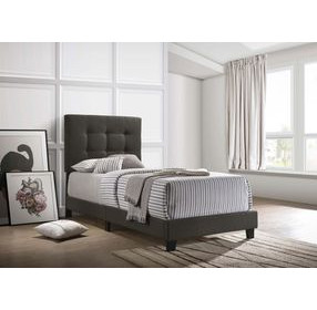 Mapes Charcoal Upholstered Twin Panel Bed