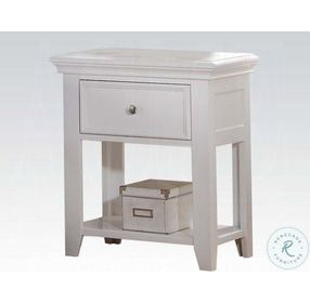 Lacey White 1 Drawer Nightstand