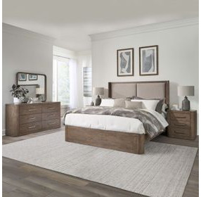 South Bend Burnished Clay 3 Drawer Nightstand with USB Charging