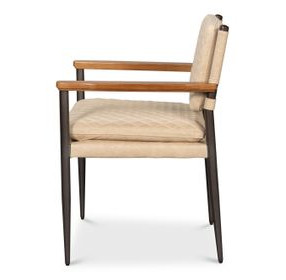 The Harley Cappuccino White Leather Upholstered Accent Chair