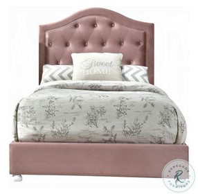 Reggie Pink Fabric Youth Upholstered Panel Bedroom Set