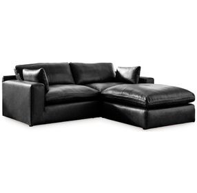Emilia Black Leather Modular Sectional
