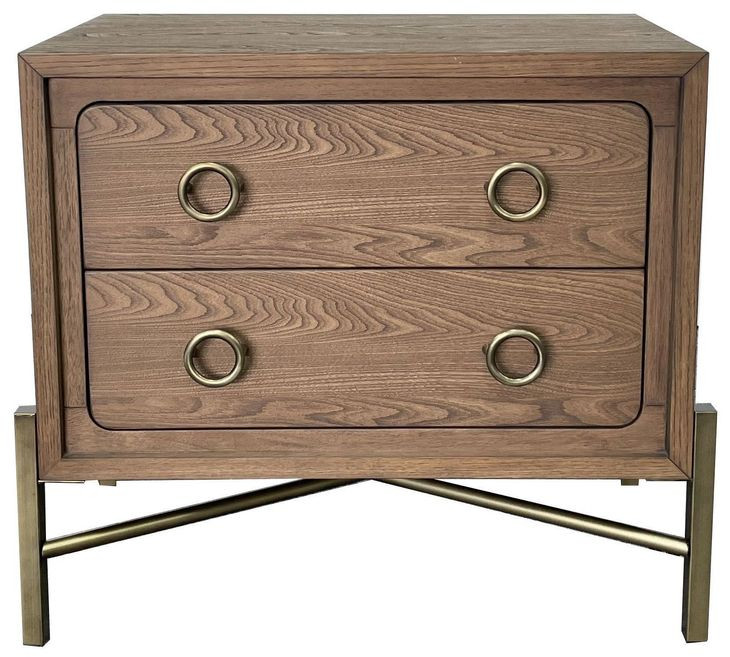 Aurora Latte 2 Drawer Nightstand with USB