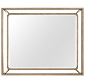 Aurora Latte Wood and Metal Mirror