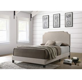 Tamarac Beige Upholstered King Panel Bed