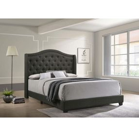 Sonoma Gray Upholstered King Panel Bed