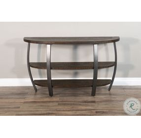 Havenstead Dark Brown Half Circle Sofa Table