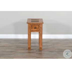 Cozy Luxe Beige 15" Rectangular Chair Side Table