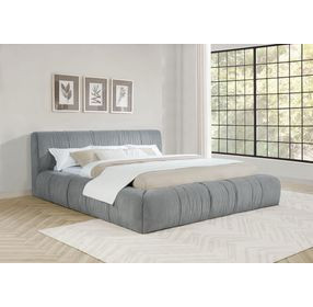 Wilshire Gray King Upholstered Platform Bed