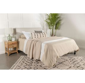 Izzy Sand Upholstered King and California King Panel Headboard