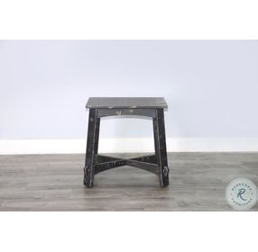 Ember Grace Black Sand 15" Rectangular Chair Side Table