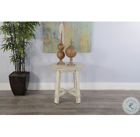 Seabright White Round End Table