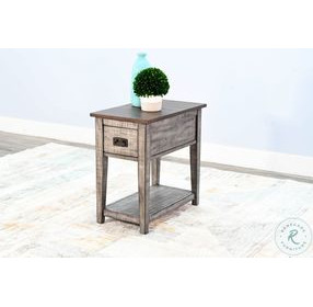 Ember Grace Gray 15" Rectangular Chair Side Table