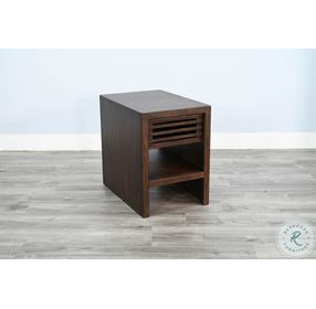 Golden Hearth Dark Brown 18" Rectangular Chair Side Table