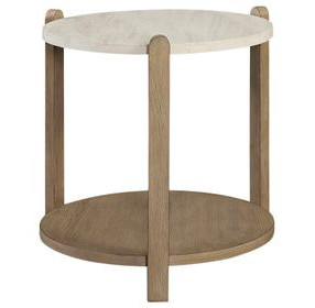 Elements Toffee Stone Top End Table