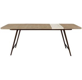 Elements Toffee Asymmetrical Stone Slab Dining Room Set