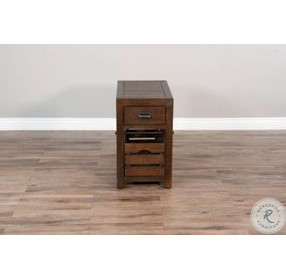 Cozy Luxe Dark Brown 1 Drawer Rectangular Chair Side Table