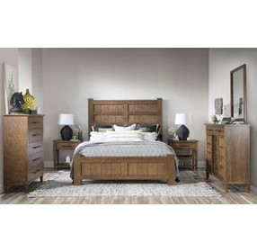 Artisans Place Vintage Pine and Ironwood King Panel Bed