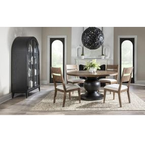 Artisans Place Vintage Pine and Ironwood 2 Door Display Cabinet with LED