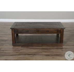 Ember Grace Dark Brown 48" Rectangular Coffee Table with Casters
