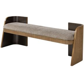 Blue Mallee Beige Upholstered Bed Bench