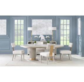 Miramar Oyster 4 Door Glass Top Credenza