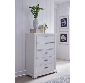 Heritage Coast Coastal White 5 Drawer Chest